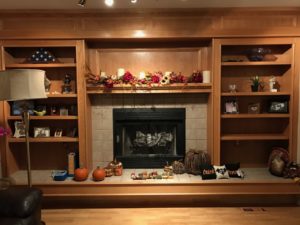 BEFORE new fireplace and bookshelfs